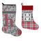 Red & Gray Dots and Plaid Stockings - Side by Side compare