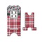 Red & Gray Dots and Plaid Stylized Phone Stand - Front & Back - Small