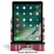 Red & Gray Dots and Plaid Stylized Tablet Stand - Front with ipad