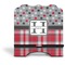 Red & Gray Dots and Plaid Stylized Tablet Stand - Front without iPad
