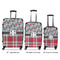 Red & Gray Dots and Plaid Suitcase Set 1 - APPROVAL