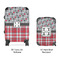 Red & Gray Dots and Plaid Suitcase Set 4 - APPROVAL