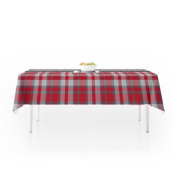 Red & Gray Dots and Plaid Tablecloths (58"x102") - MAIN