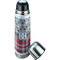 Red & Gray Dots and Plaid Thermos - Lid Off