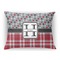 Red & Gray Dots and Plaid Throw Pillow (Rectangular - 12x16)