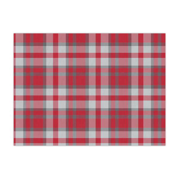 Custom Red & Gray Dots and Plaid Tissue Paper Sheets - Large - Heavyweight