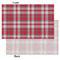 Red & Gray Dots and Plaid Tissue Paper - Heavyweight - Small - Front & Back