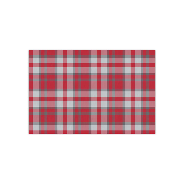 Custom Red & Gray Dots and Plaid Small Tissue Papers Sheets - Heavyweight