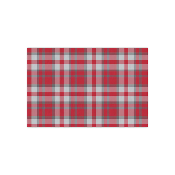 Custom Red & Gray Dots and Plaid Tissue Paper Sheets - Small - Heavyweight