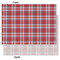 Red & Gray Dots and Plaid Tissue Paper - Lightweight - Large - Front & Back