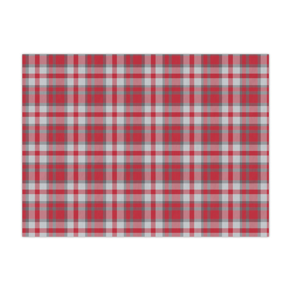 Custom Red & Gray Dots and Plaid Large Tissue Papers Sheets - Lightweight
