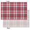 Red & Gray Dots and Plaid Tissue Paper - Lightweight - Small - Front & Back