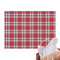Red & Gray Dots and Plaid Tissue Paper Sheets - Main