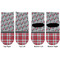 Red & Gray Dots and Plaid Toddler Ankle Socks - Double Pair - Front and Back - Apvl