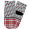 Red & Gray Dots and Plaid Toddler Ankle Socks