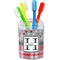 Red & Gray Dots and Plaid Toothbrush Holder (Personalized)