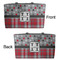 Red & Gray Dots and Plaid Tote w/Black Handles - Front & Back Views