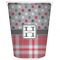 Red & Gray Dots and Plaid Waste Basket (Personalized)