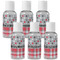 Red & Gray Dots and Plaid Travel Bottles (Personalized)