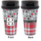 Red & Gray Dots and Plaid Travel Mug Approval (Personalized)