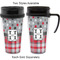 Red & Gray Dots and Plaid Travel Mugs - with & without Handle