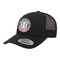 Red & Gray Dots and Plaid Trucker Hat - Black