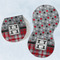 Red & Gray Dots and Plaid Two Peanut Shaped Burps - Open and Folded