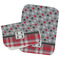 Red & Gray Dots and Plaid Two Rectangle Burp Cloths - Open & Folded