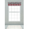 Red & Gray Dots and Plaid Valance - On window