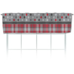 Red & Gray Dots and Plaid Valance