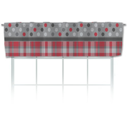 Red & Gray Dots and Plaid Valance