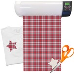 Red & Gray Dots and Plaid Heat Transfer Vinyl Sheet (12"x18")