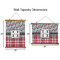 Red & Gray Dots and Plaid Wall Hanging Tapestries - Parent/Sizing