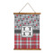 Red & Gray Dots and Plaid Wall Hanging Tapestry - Portrait - MAIN