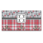 Red & Gray Dots and Plaid Wall Mounted Coat Rack (Personalized)