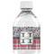 Red & Gray Dots and Plaid Water Bottle Label - Single Front