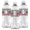 Red & Gray Dots and Plaid Water Bottle Labels - Front View