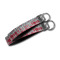 Red & Gray Dots and Plaid Webbing Keychain FOBs - Size Comparison