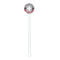 Red & Gray Dots and Plaid White Plastic 5.5" Stir Stick - Round - Single Stick