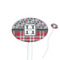 Red & Gray Dots and Plaid Oval Plastic Stir Sticks (Personalized)