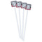 Red & Gray Dots and Plaid White Plastic Stir Stick - Single Sided - Square - Front
