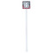 Red & Gray Dots and Plaid White Plastic Stir Stick - Single Sided - Square - Single Stick