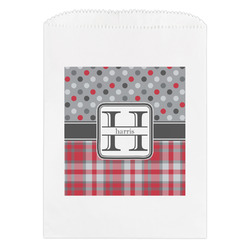 Red & Gray Dots and Plaid Treat Bag (Personalized)