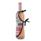 Red & Gray Dots and Plaid Wine Bottle Apron - DETAIL WITH CLIP ON NECK