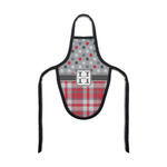 Red & Gray Dots and Plaid Bottle Apron (Personalized)