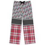 Red & Gray Dots and Plaid Womens Pajama Pants - XL
