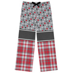 Red & Gray Dots and Plaid Womens Pajama Pants - XS