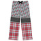 Red & Gray Dots and Plaid Womens Pjs - Flat Front