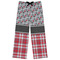 Red & Gray Dots and Plaid Womens Pajama Pants - XS