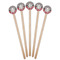 Red & Gray Dots and Plaid Wooden 6" Stir Stick - Round - Fan View